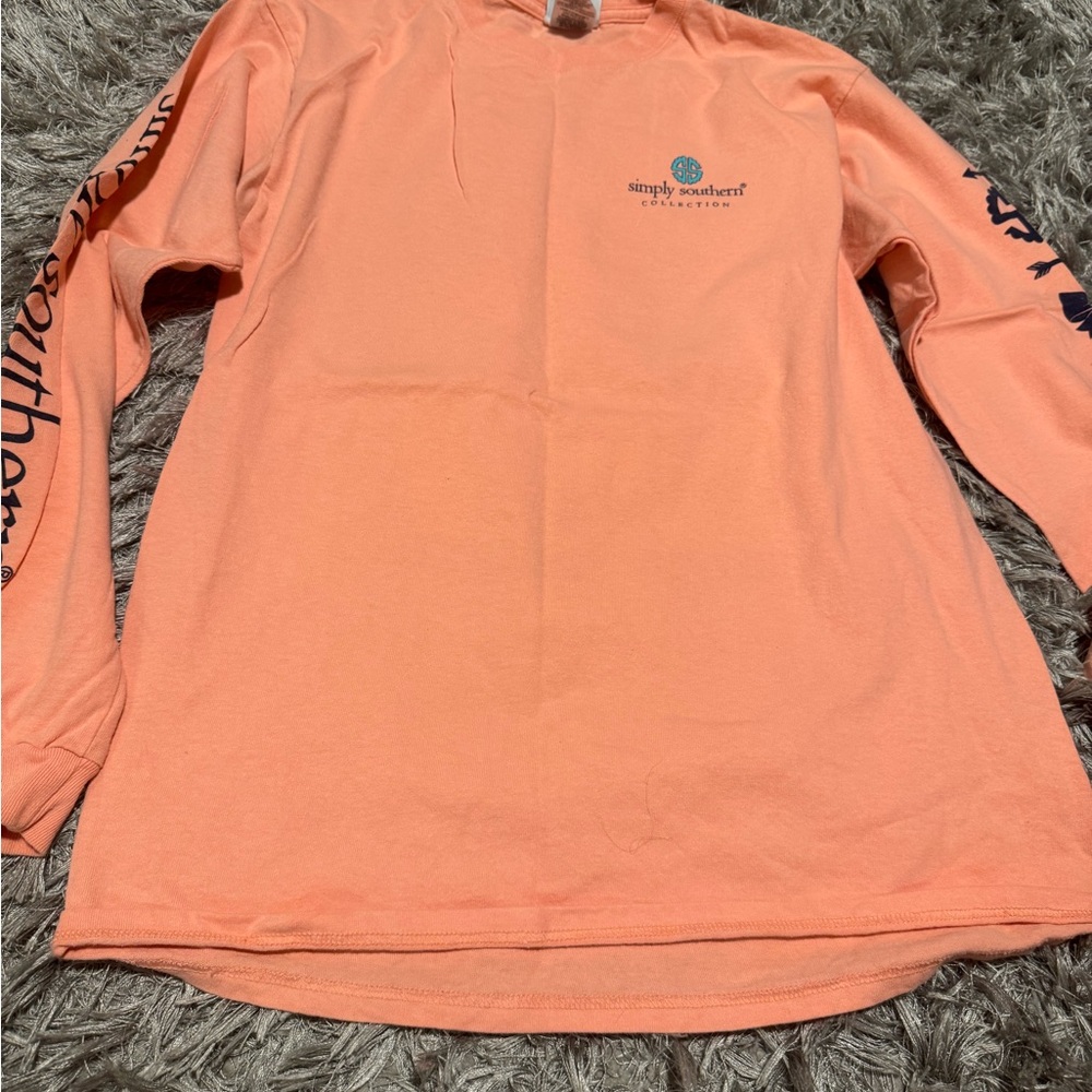 Simply Southern Peach Long Sleeve Shirt